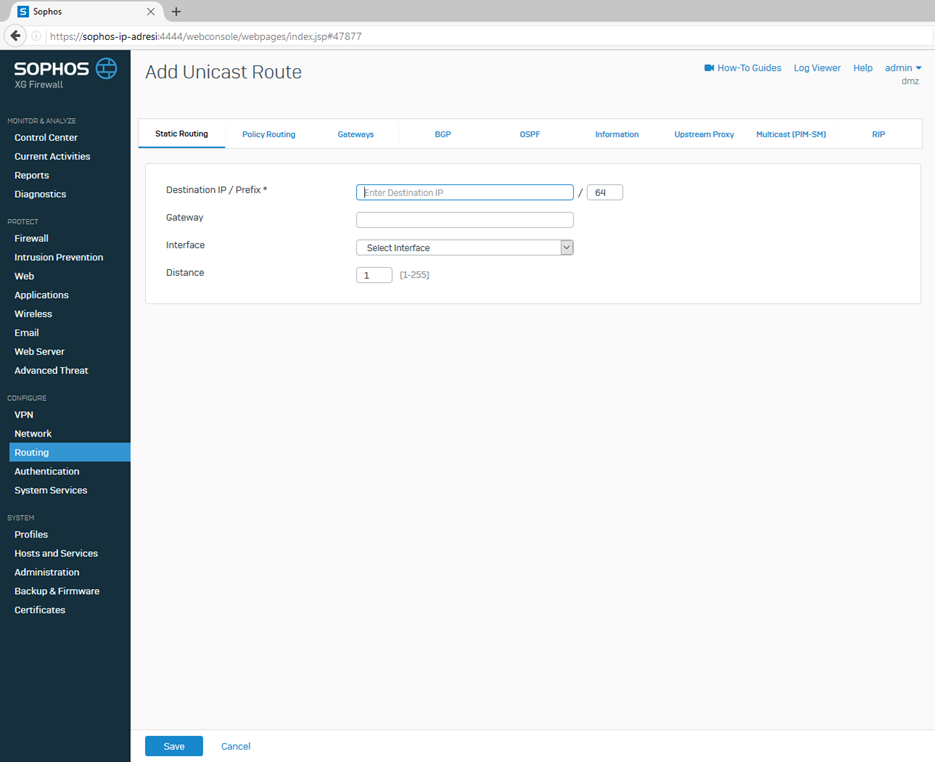 Sophos Static Route Yapılandırması Eren ErtaŞ 7066